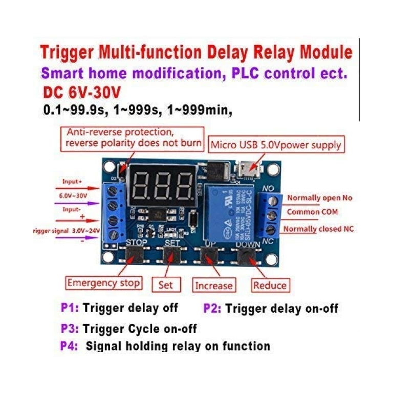 6 30v relay module switch trigger